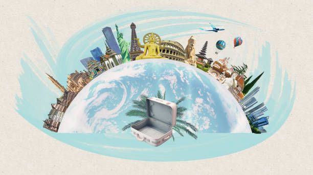 istock World religious and architecture monuments- collage or globe from different religions from Asia, Africa and Europe. Travel and tourism with famous world landmarks. 1469978688
