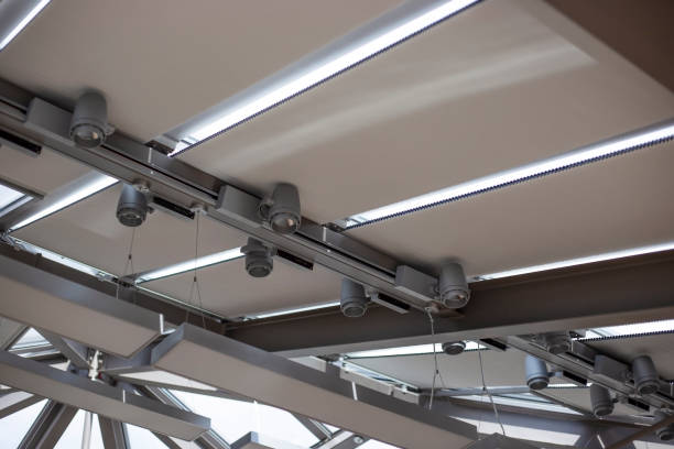 istock Automatic pleated blinds on the roof windows. 1469978806