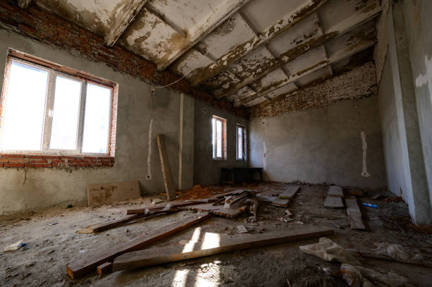 istock An abandoned warehouse that has been destroyed by people and time. 1469980297