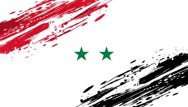Vector illustration of Syria Flag with Brush Effect