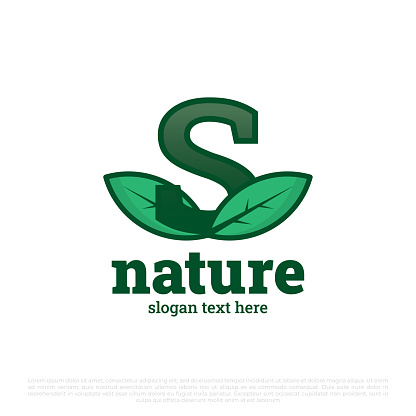 Letter S logo with Leaves icon vector set isolated on white background. Luxury nature leaves logo
