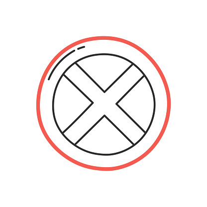 Stop prohibited icon. Hand drawing design style. Vector.