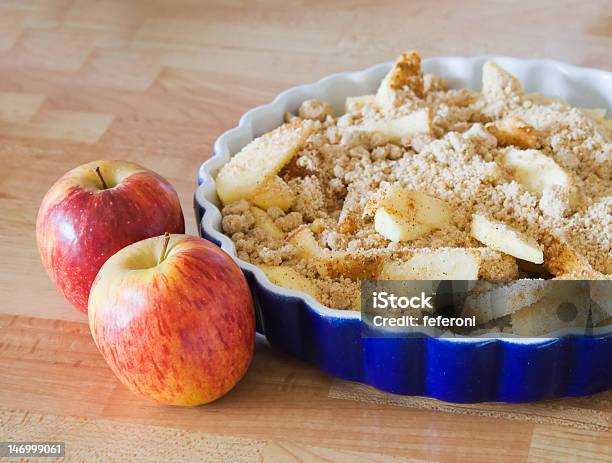 Delicious Home Made Apple Crumble Stock Photo - Download Image Now - Apple Crumble, Slice of Food, Cake
