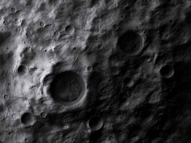 istock Lunar plain with craters. Surface of the moon, satellite view. 1469994670