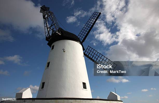 Windmill At Lytham St Annes Stock Photo - Download Image Now - Blue, Built Structure, Cloud - Sky