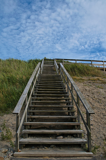 stairs up a beach dune
