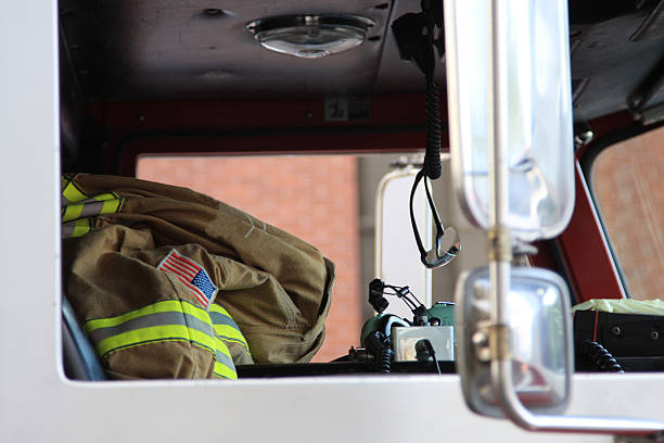 Fireman at duty stock photo