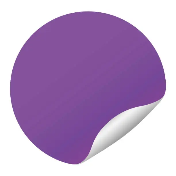 Vector illustration of purple round sticker banner - vector design element