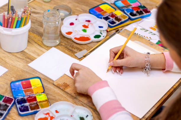istock Painting Workshop. Painting at art school. 1470000122