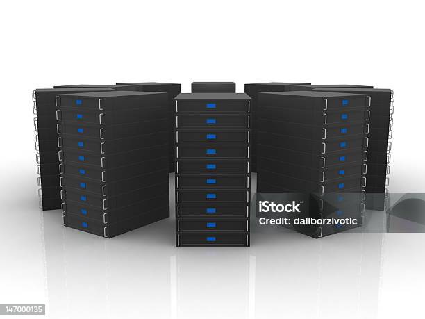 Circle Of Black Servers Stock Photo - Download Image Now - Black Color, CPU, Computer