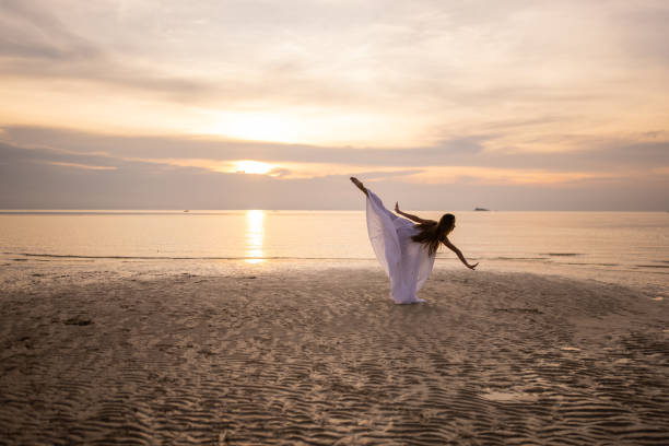 istock Ballerina dancing in sunset 1470002833