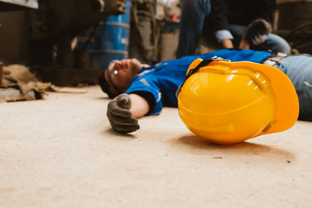 istock Engineer worker with accident at factory 1470003355
