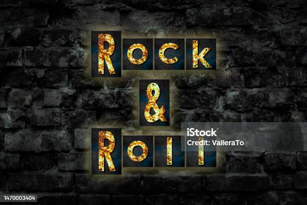 Ug Letters Wallpaper Rocks Rock And Roll Words Made From Rusty Iron Letters On Old Vintage Bricks ...