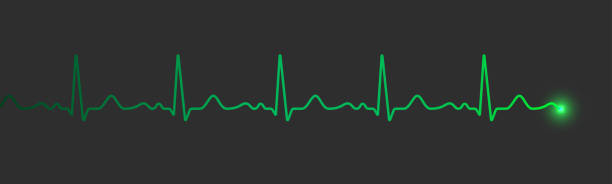 istock Heart beat pulse monitor, electrocardiogram display or vector medical chart background. Green heartbeat pulse life line of digital ECG or EKG cardiogram wave 1470004266