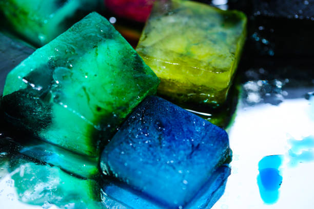 istock colorful ice cubes on white background, abstract, abstract background 1470006447
