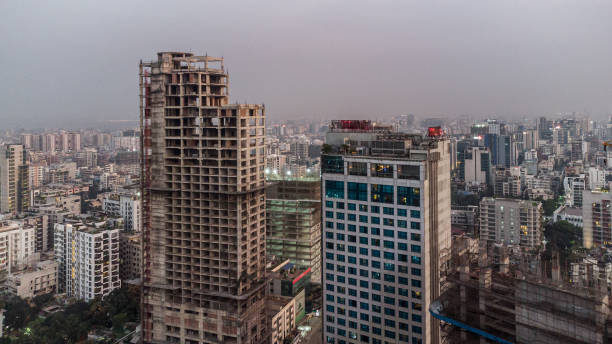 Under construction skyscraper in Dhaka city, Bangladesh