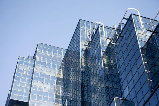 istock Blue glass office building exterior 1470008553