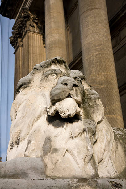 istock Lion outside Leeds Town Hall, West Yorkshire , UK 147001199
