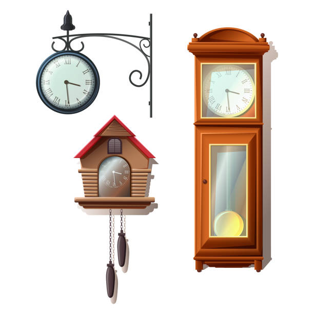istock cartoon style watch collection, wall watch, floor. Isolated on white background. 1470013511