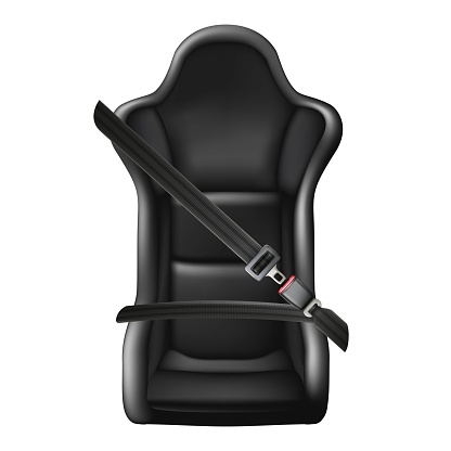 3d realistic vector icon illustration of car seat with belt.