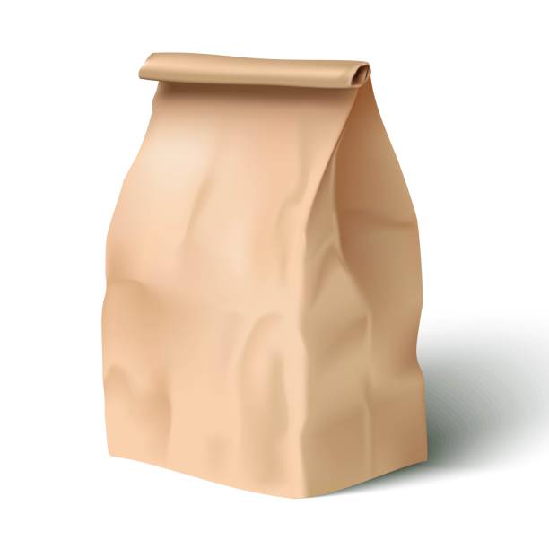 ภาพประกอบสต็อกที่เกี่ยวกับ “ภาพประกอบไอคอนเวกเตอร์ที่สมจริงของถุงอาหารกลางวันกระดาษ แยกบนพื้นหลังสีขาว - paper bag”