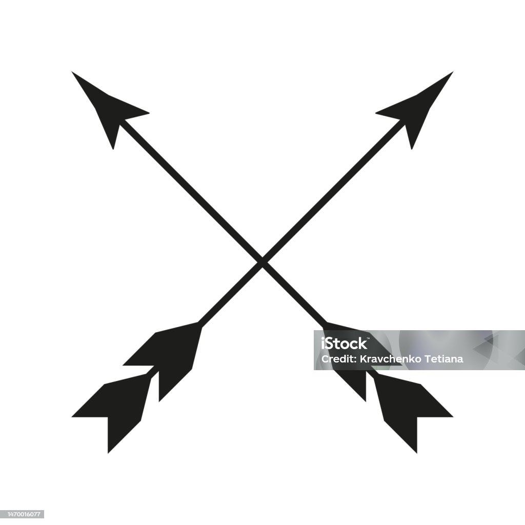 Two Vector Arrows Black Two Arrows Cross Vector Illustration Stock Illustration ...