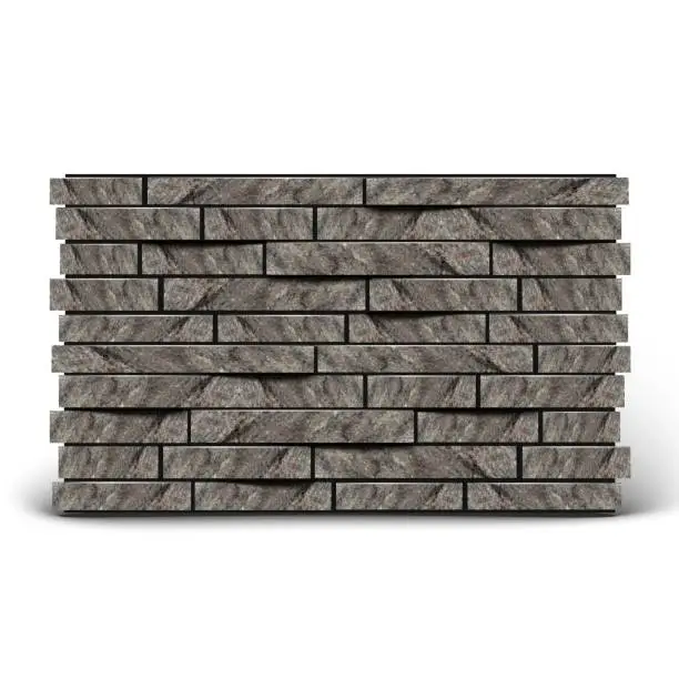 Vector illustration of realistic vector natural stone wall, brick, isolated on white background.