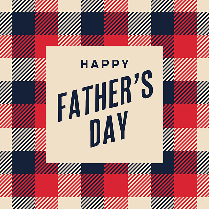 Happy Father's Day Graphic with Plaid Motif