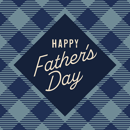 Happy Father's Day Graphic with Plaid Motif