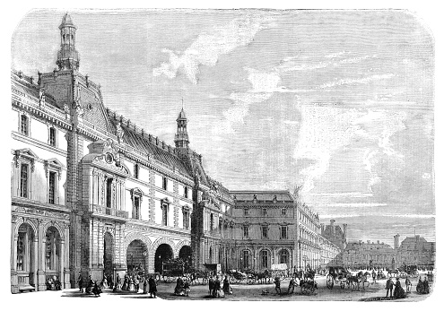 The Place du Carrousel is a public square in the 1st arrondissement of Paris, located at the open end of the courtyard of the Louvre Palace, a space occupied, prior to 1883, by the Tuileries Palace.
Original edition from my own archives
Source : Correo de Ultramar 1869