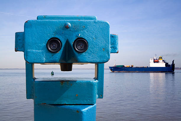 Telescope and Ferry stock photo