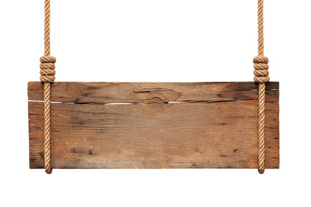 istock Wooden sign hanging on a rope 1470020976