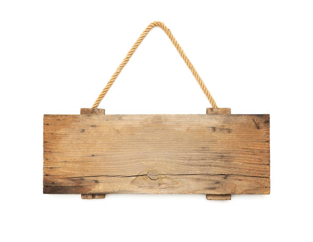 istock Wooden sign hanging on a rope 1470020977