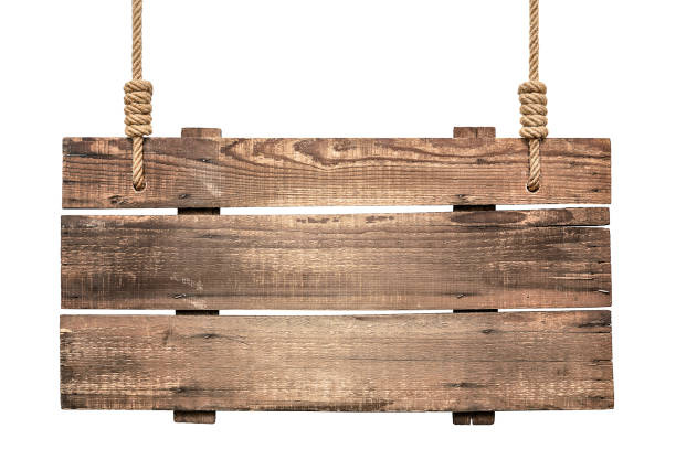 istock Wooden sign hanging on a rope 1470021005
