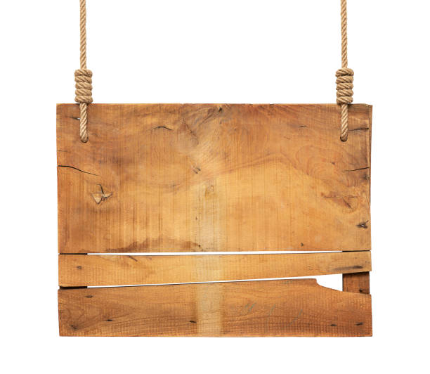 istock Wooden sign hanging on a rope 1470021019
