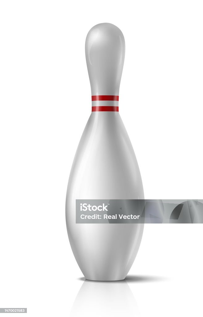 Realistic Vector Bowling Icon Isolated On White Background Stock