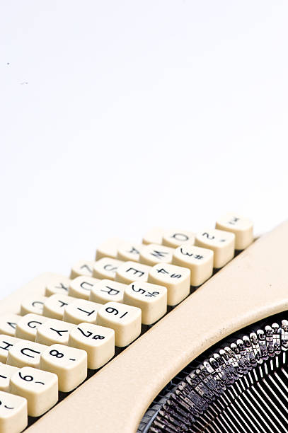 typewriter details stock photo