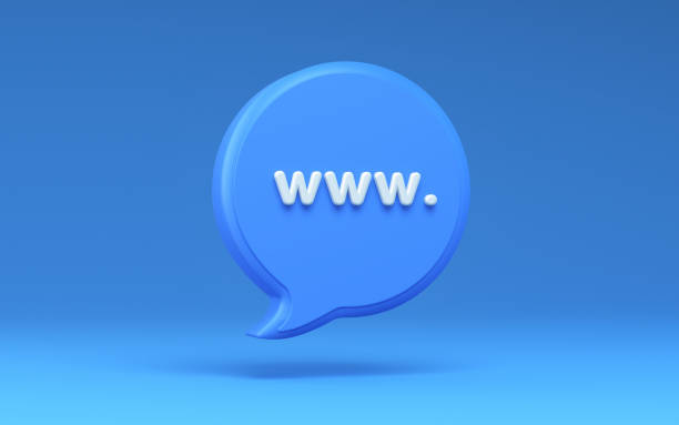 istock International Website Start Address on Blue Background, Speech Bubble with Contact Icon, Clipping Path 1470024515