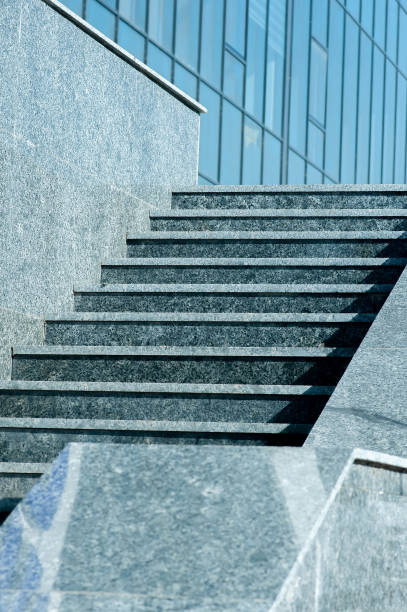 istock Steps, granite stone stairs. Architectural details, exterior 1470025025