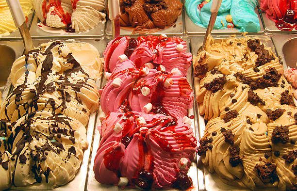 A couple different types of gelato stock photo