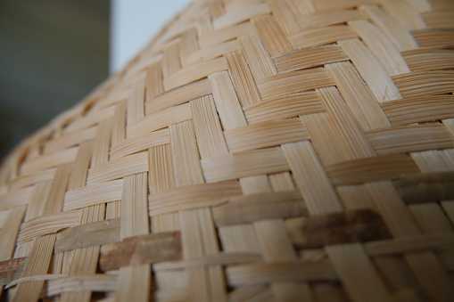 The retro pattern on bamboo wickerwork.