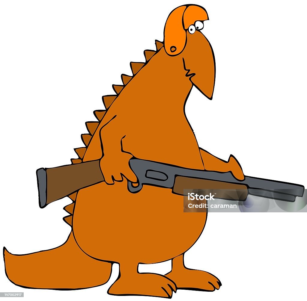 Dinosaur Hunter Stock Illustration - Download Image Now - Cartoon, Dinosaur,  Extinct - iStock