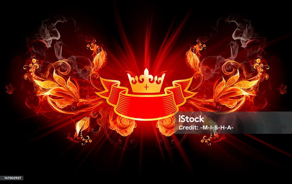 Ribbon Ribbon, crown, fiery flower Abstract Stock Photo