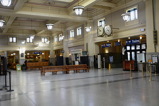 Interior of the bus depot in Vancouver BC, Canada