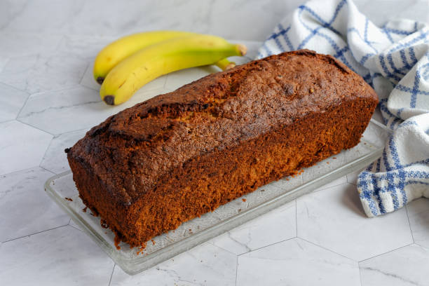 istock Homemade banana cake on a marble countertop 1470032840