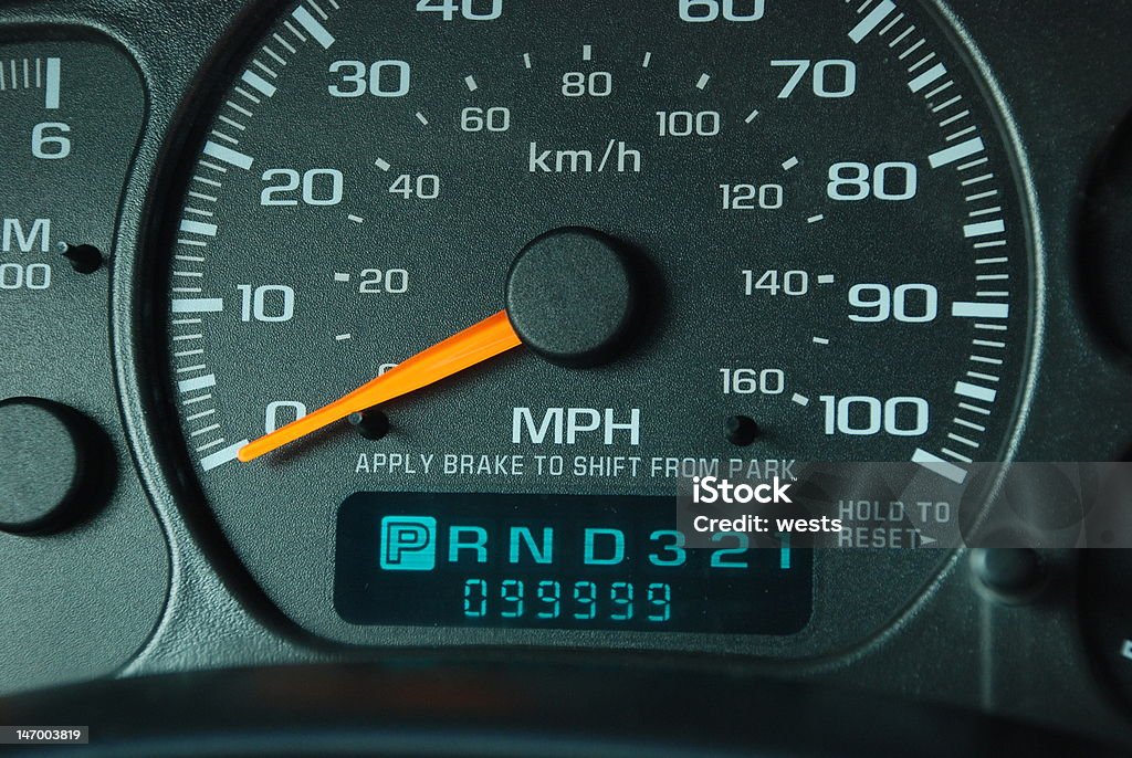 High Mileage Vehicle Odometer Car Stock Photo
