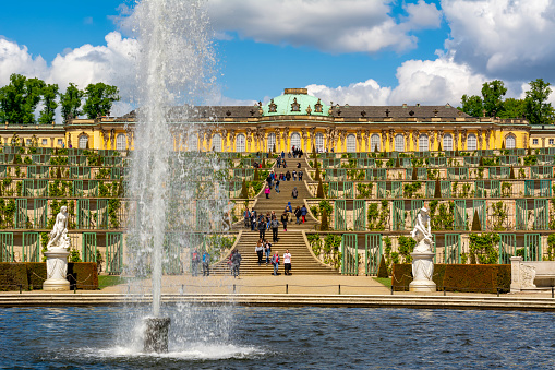 Potsdam, Germany - May 2022: Potsdam palace and park in spring