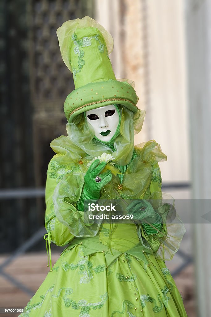 Verde Costume di carnevale venezia - Foto stock royalty-free di Berretto