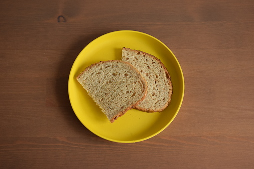 Multi grain bread on the plate