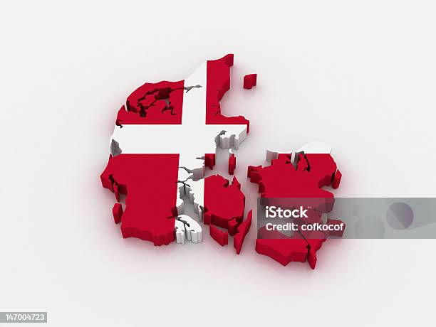 Mapa Da Dinamarca - Fotografias de stock e mais imagens de Bandeira da Dinamarca - Bandeira da Dinamarca, Mapa, Dinamarca